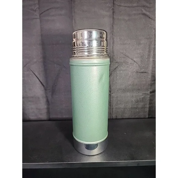 Vtg Orvis Portable Leather Picnic Tote Case 2 Stanley Aladdin Thermos & Handle - Picture 7 of 14